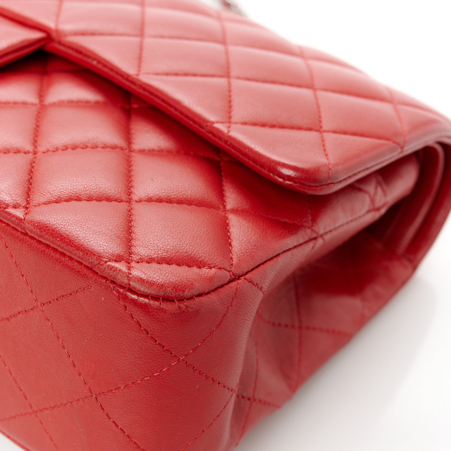 Chanel Lambskin Quilted Medium Double Flap Red 12 of 13