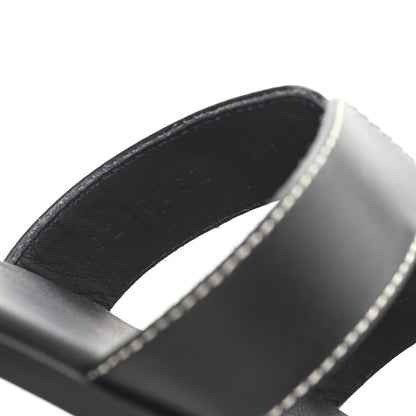 Hermes Box Calfskin Oran Sandals 37.5 Black 9 of 10