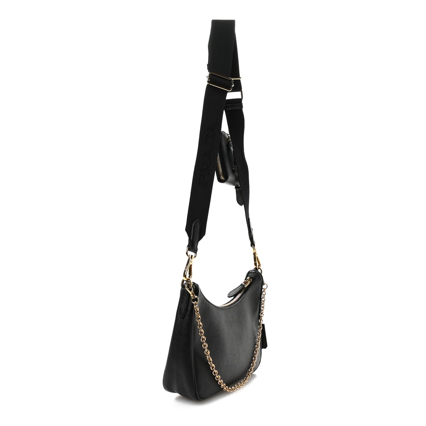 Saffiano Lux Re-Edition 2005 Shoulder Bag Black