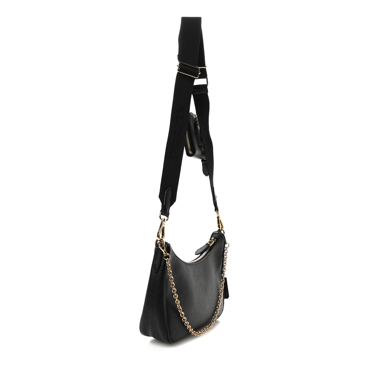 Prada Saffiano Lux Re-Edition 2005 Shoulder Bag Black 3 of 12