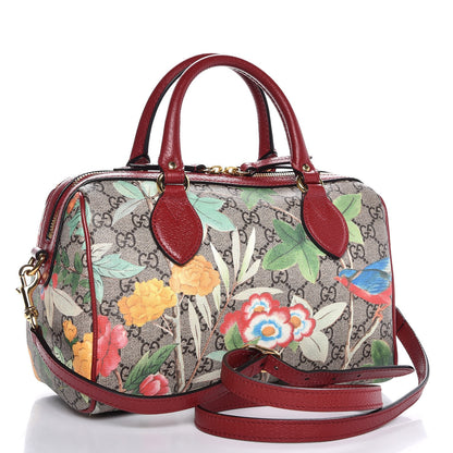 Gucci GG Supreme Monogram Tian Small Boston Beige Multicolor Red 4 of 8