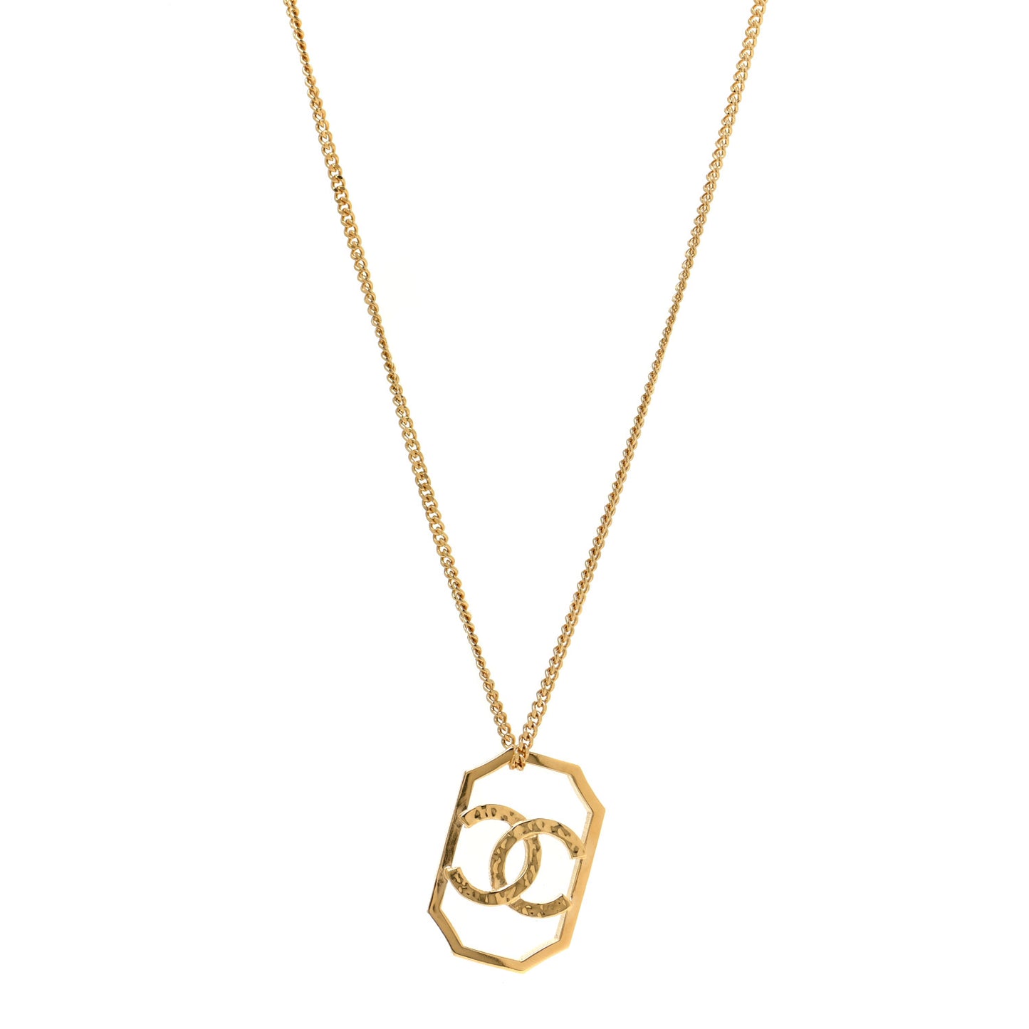 Metal CC Chain Pendant Necklace Gold