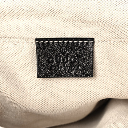 Gucci Raffia Azalea Calfskin Crochet Flower Small GG Marmont Shoulder Bag Natural Ecru Black 6 of 10