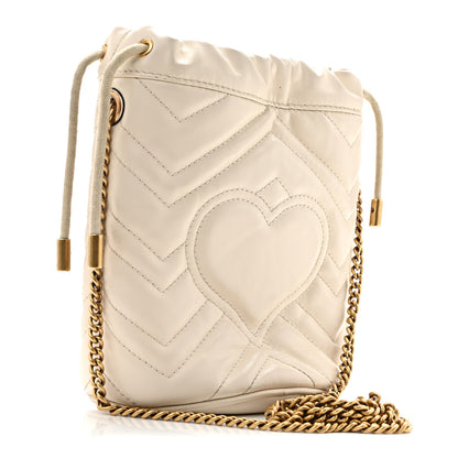 Gucci Calfskin Matelasse Mini GG Marmont 2.0 Bucket Bag White 3 of 14