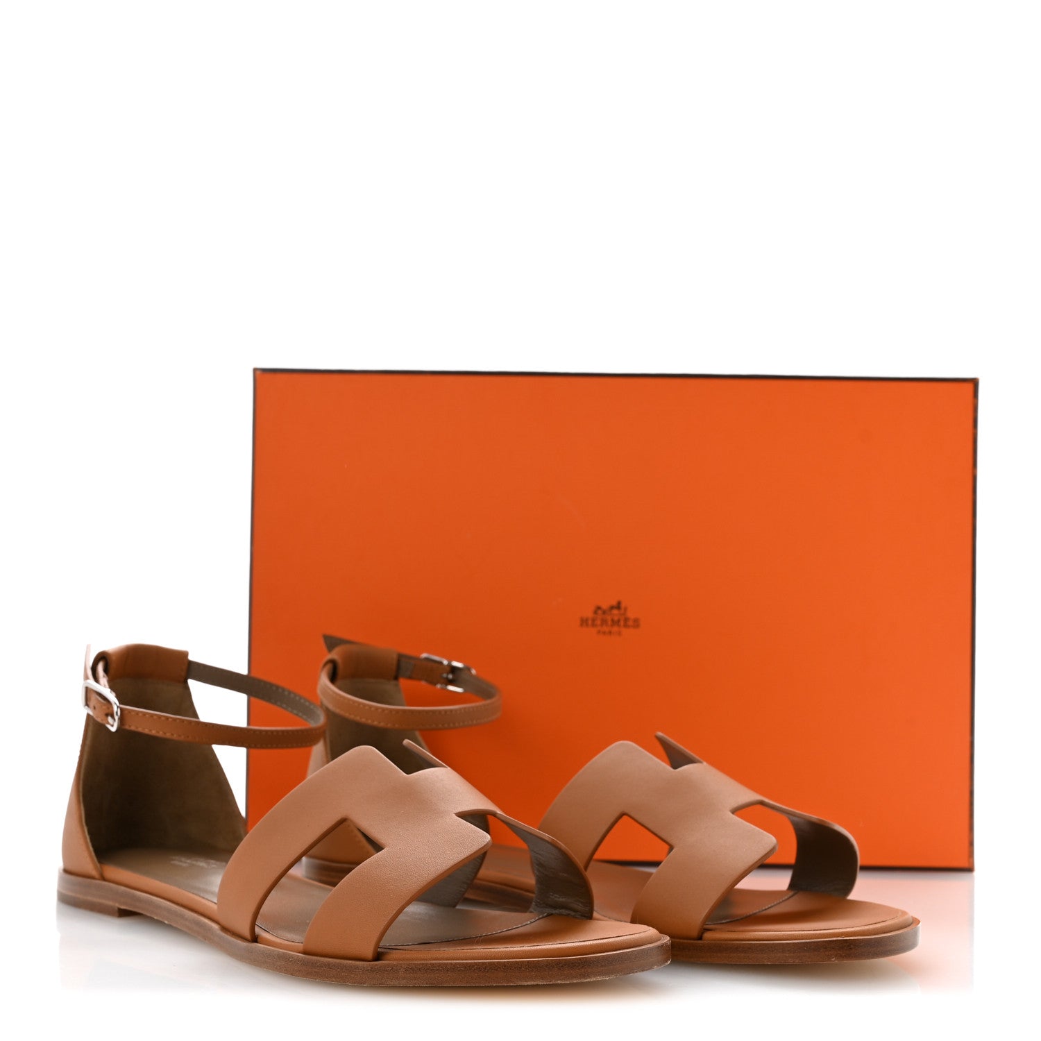 Hermes Calfskin Santorini Sandals 40 Naturel 10 of 10