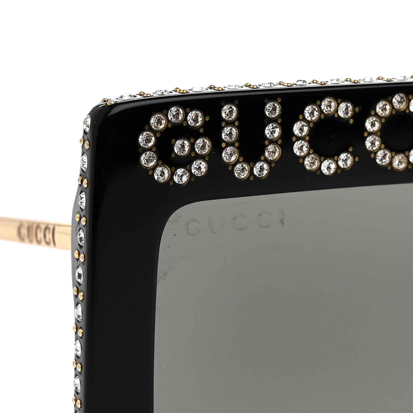 Acetate Crystal Mask-Frame Sunglasses GG0431S Black