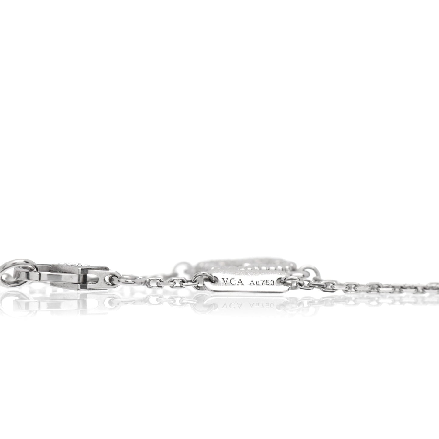 18K White Gold Diamond Sweet Alhambra Bracelet