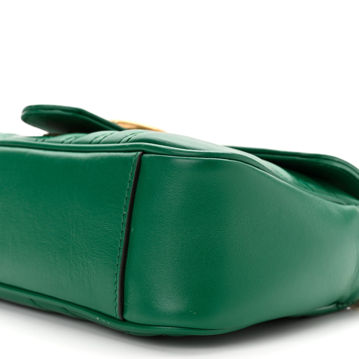 Gucci Calfskin Matelasse Mini GG Marmont Shoulder Bag Emerald Green 10 of 10