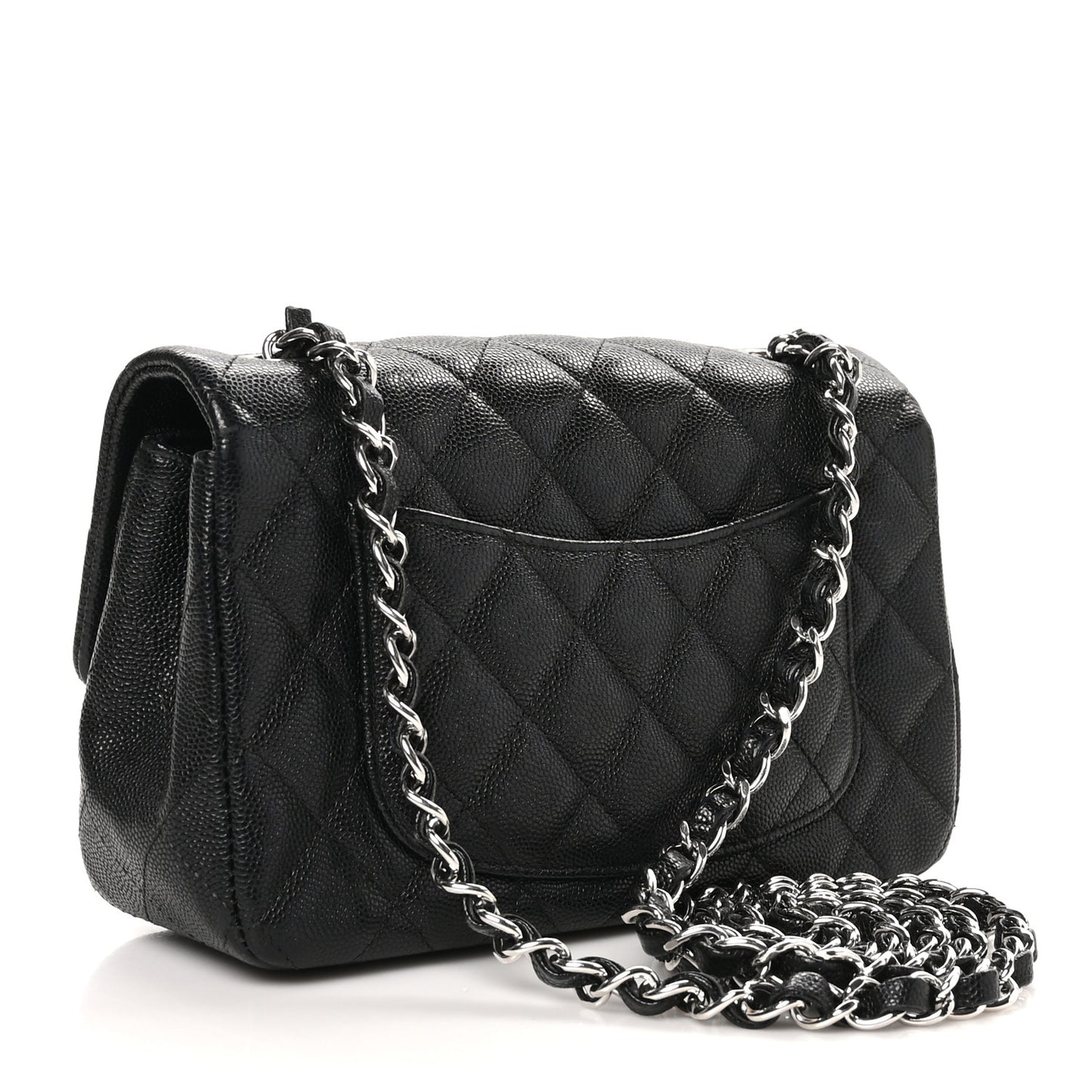 Caviar Quilted Mini Rectangular Flap Black