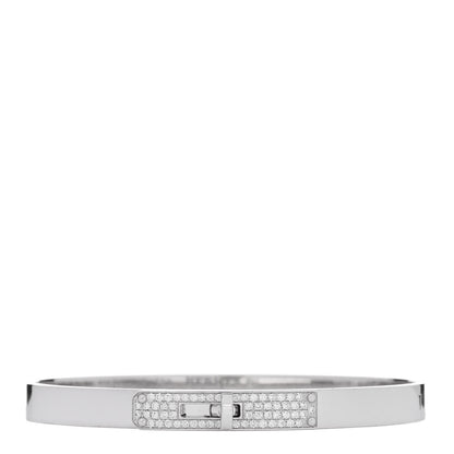 Hermes 18K White Gold Diamond PM Kelly Pave Bracelet SH 1 of 4