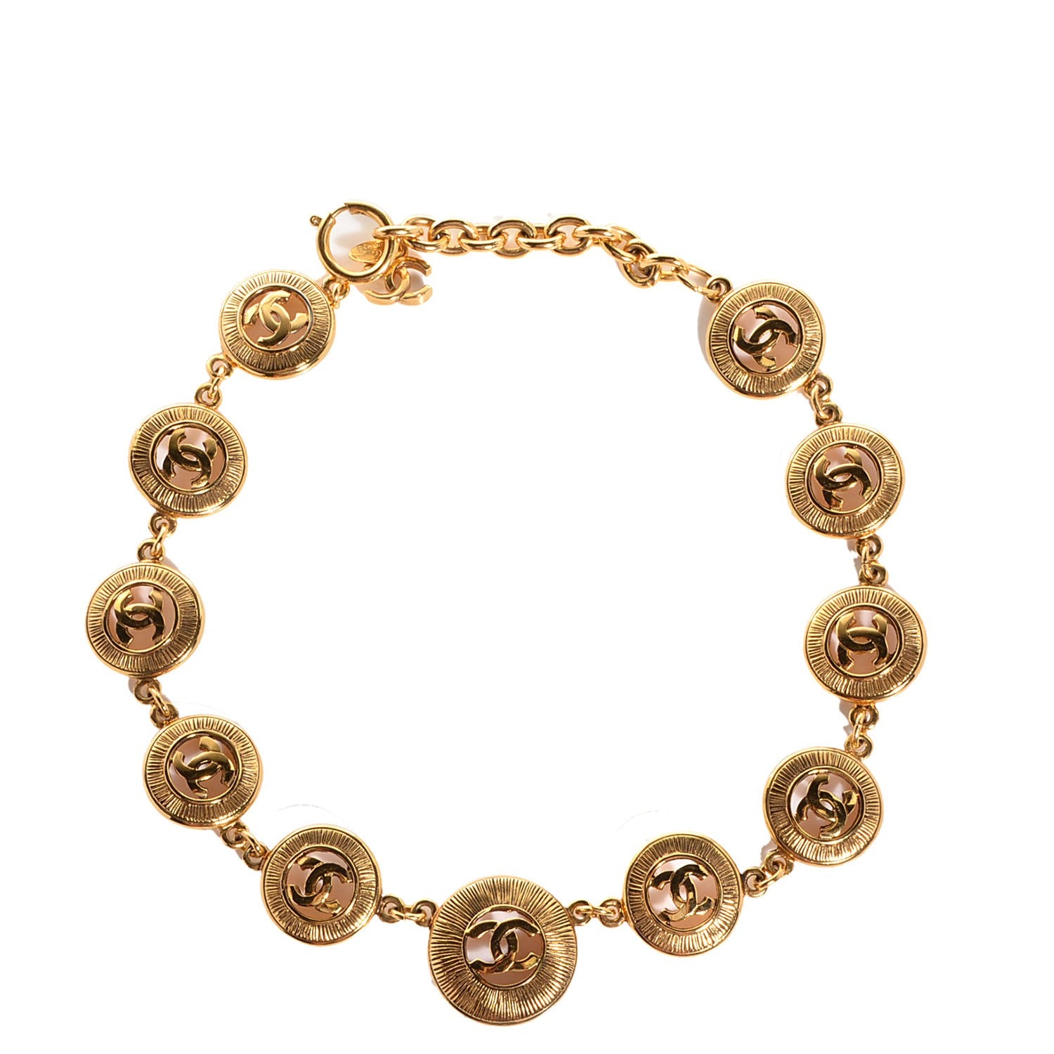 Chanel CC Medallion Necklace Gold 1 of 5