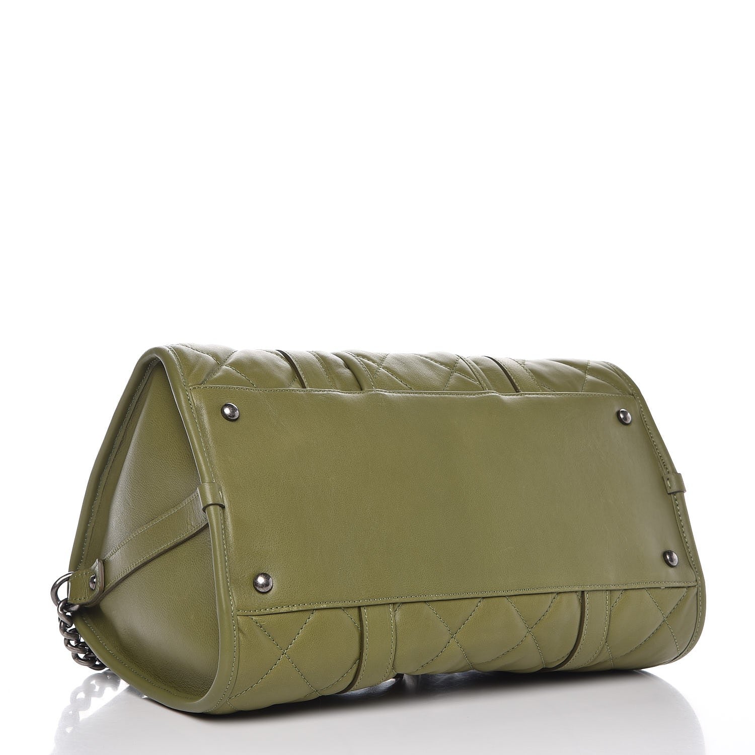 Chanel Calfskin Quilted Small Casual Riviera Bowling Bag Green 5 of 11
