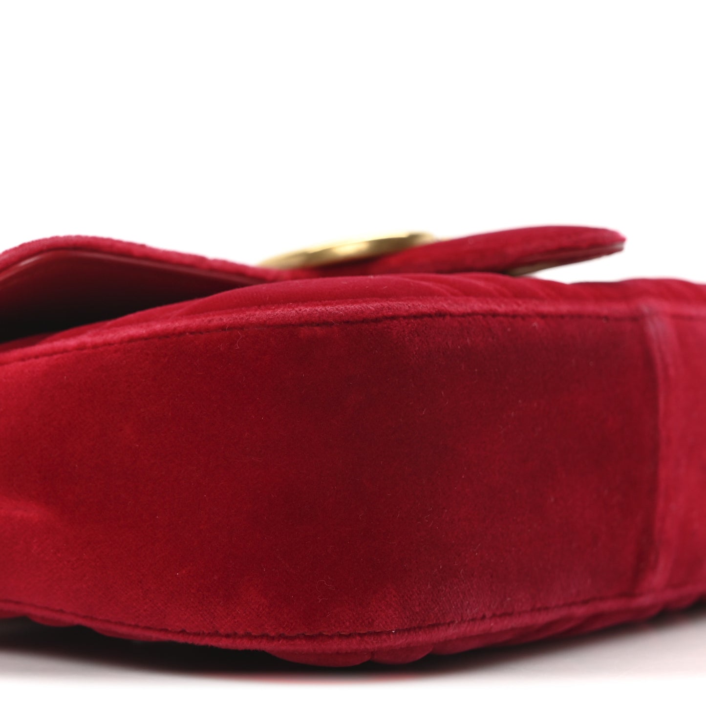 Velvet Matelasse Mini GG Marmont Shoulder Bag Hibiscus Red