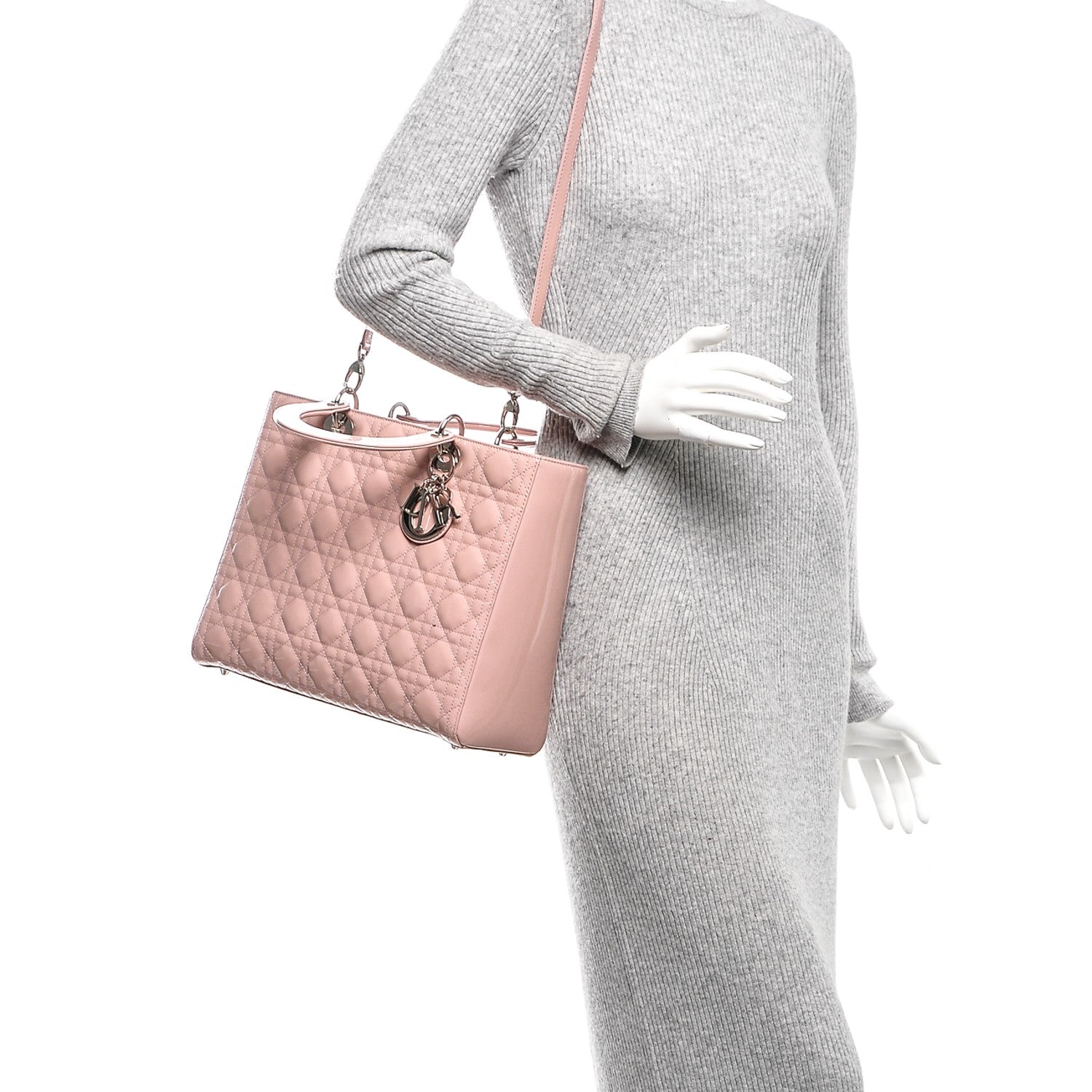 Christian Dior Patent Cannage Large Lady Dior Light Pink 2 of 6