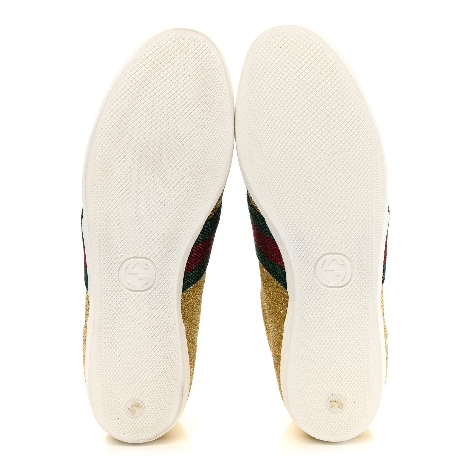 Gucci Glitter Web New Bright High Top Sneakers 37.5 Oro 5 of 7