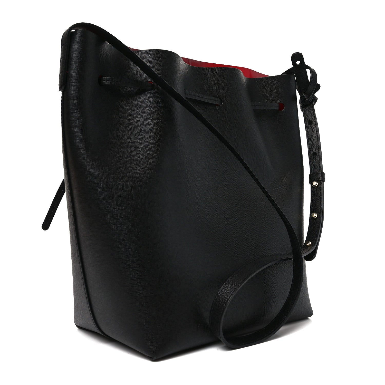 Mansur Gavriel Saffiano Bucket Bag Black Flamma 4 of 11