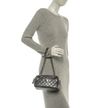 Chanel Metallic Aged Calfskin Quilted Small Reissue Camera Case Dark Silver 2 of 7