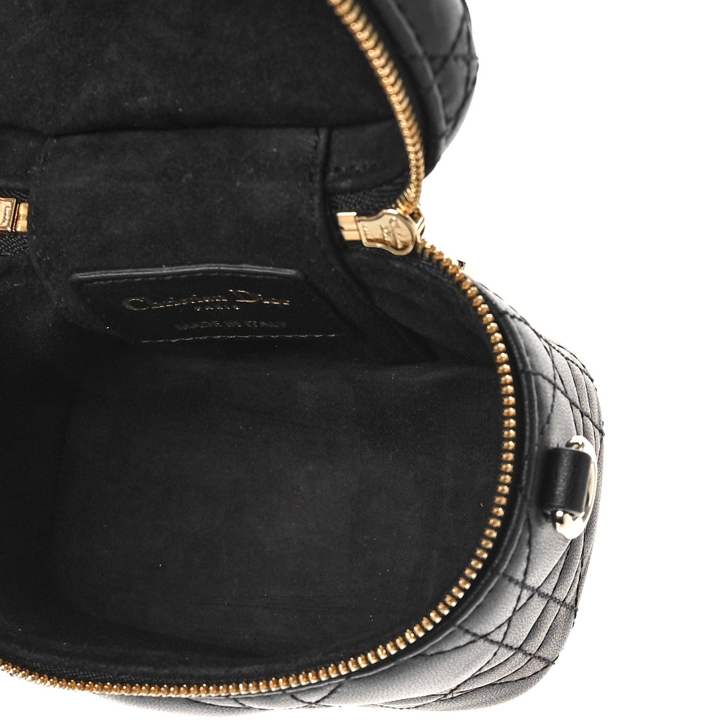 Lambskin Cannage Micro Lady Dior Vanity Case Black