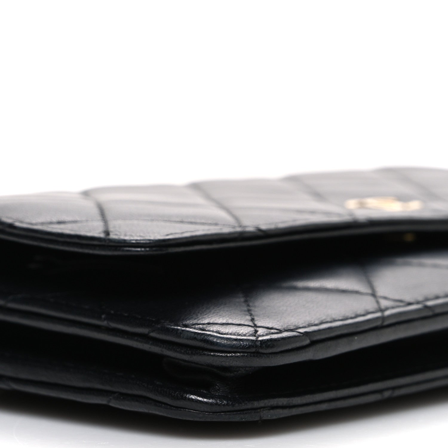 Chanel Lambskin Quilted Wallet On Chain WOC Black 10 of 11