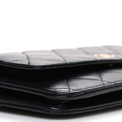 Chanel Lambskin Quilted Wallet On Chain WOC Black 10 of 11