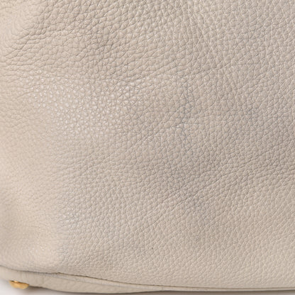 Gucci Pebbled Calfskin Twill Medium Top Handle Satchel White 20 of 25