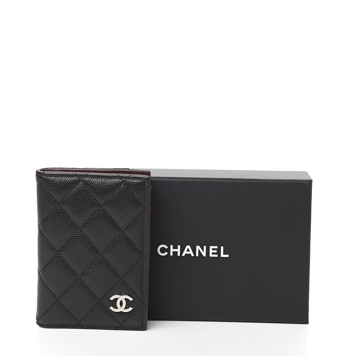 Caviar Quilted Card Holder Wallet Black