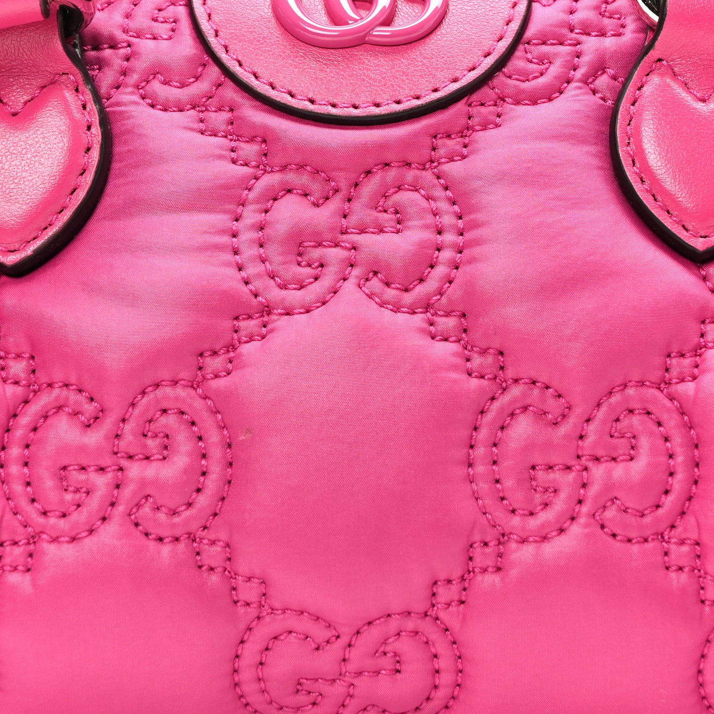 Nylon Calfskin Enamel GG Matelasse Mini Bowler Bag Lovely