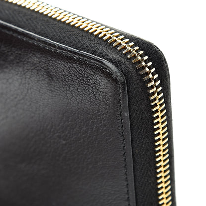 Balenciaga Chevre Gold Metallic Edge Hardware Zip Around Wallet Black 15 of 18