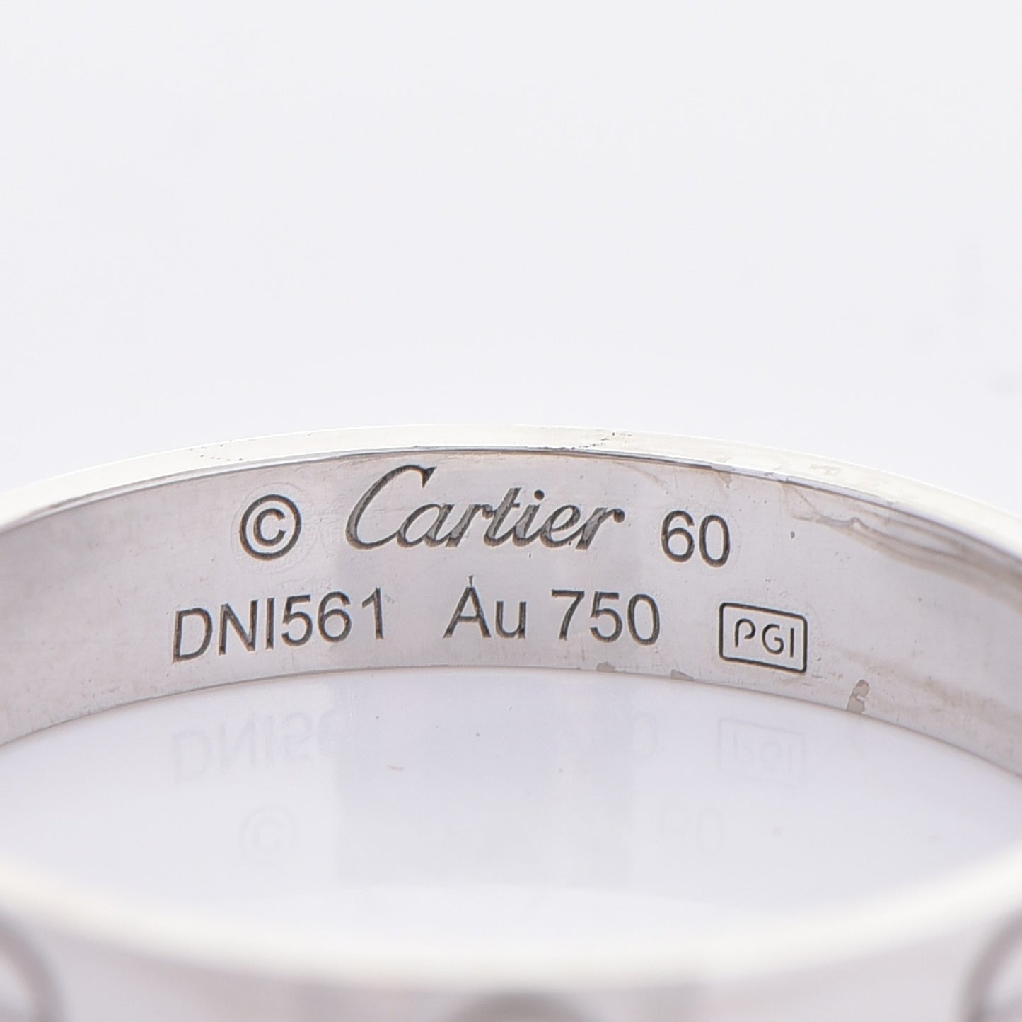18K White Gold 4mm LOVE Wedding Band Ring 60 9.25