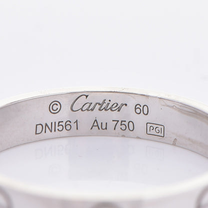 Cartier 18K White Gold 4mm LOVE Wedding Band Ring 60 9.25 4 of 5