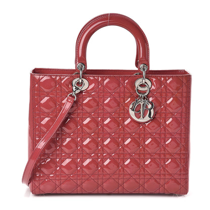 Christian Dior Patent Cannage Large Lady Dior Pink 1 of 9