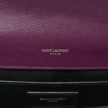Saint Laurent Grain De Poudre Textured Mixed Matelasse Triquilt Medium Monogram Satchel Lilac 7 of 10