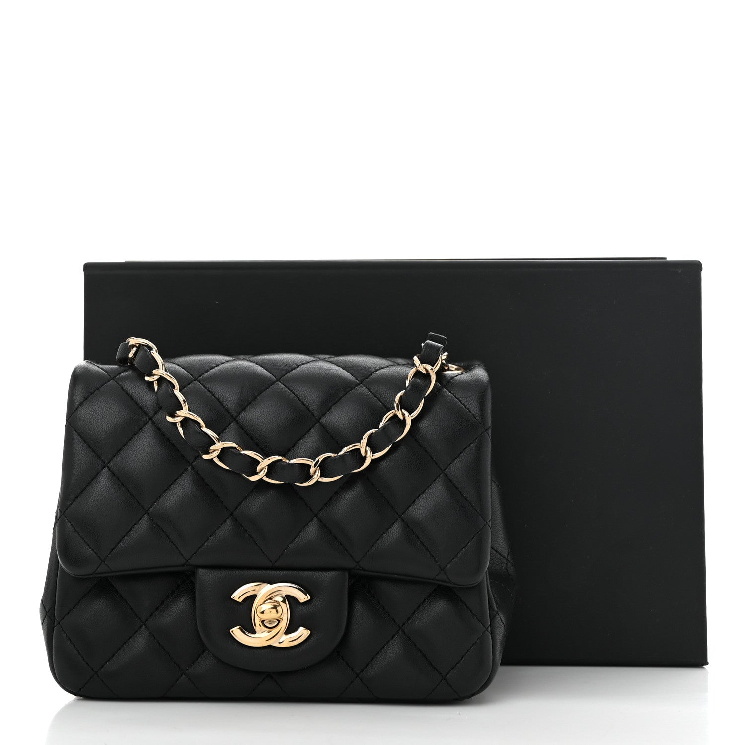 Chanel Lambskin Quilted Mini Square Flap Black 11 of 11