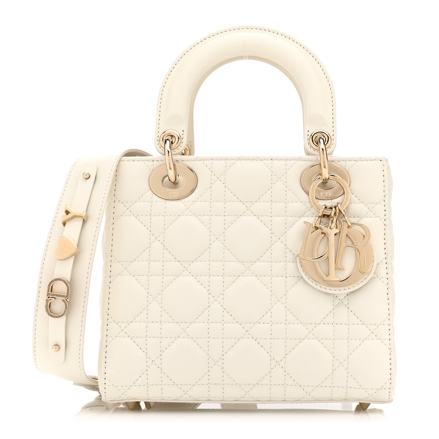 Lambskin Cannage Small My ABCDior Lady Dior White