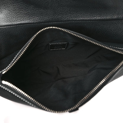 Christian Dior X SHAWN STUSSY Grained Calfskin Bee Saddle Bag Black 5 of 10