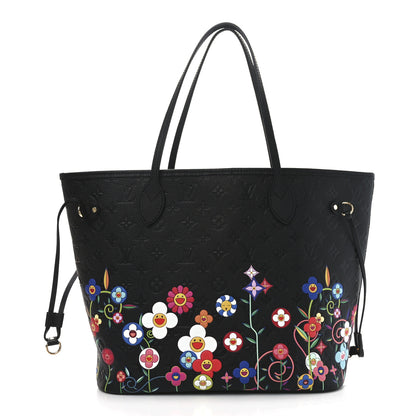 Louis Vuitton LV X TM Empreinte Flowers Neverfull MM Black 1 of 9