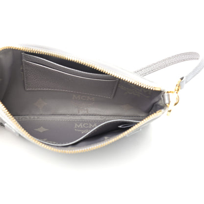 MCM Metallic Visetos Crossbody Tech Pouch Silver 4 of 10