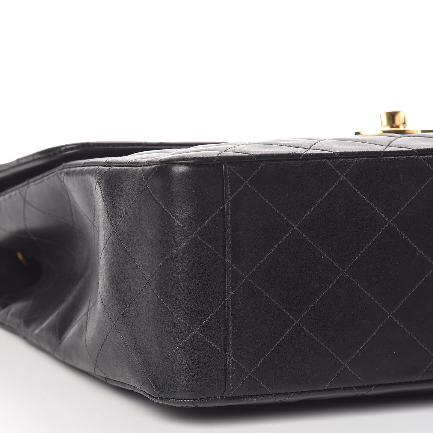 Lambskin Quilted XL Jumbo Single Flap Black