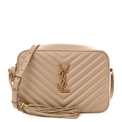 Saint Laurent Calfskin Matelasse Monogram Lou Camera Bag Dark Beige 1 of 10