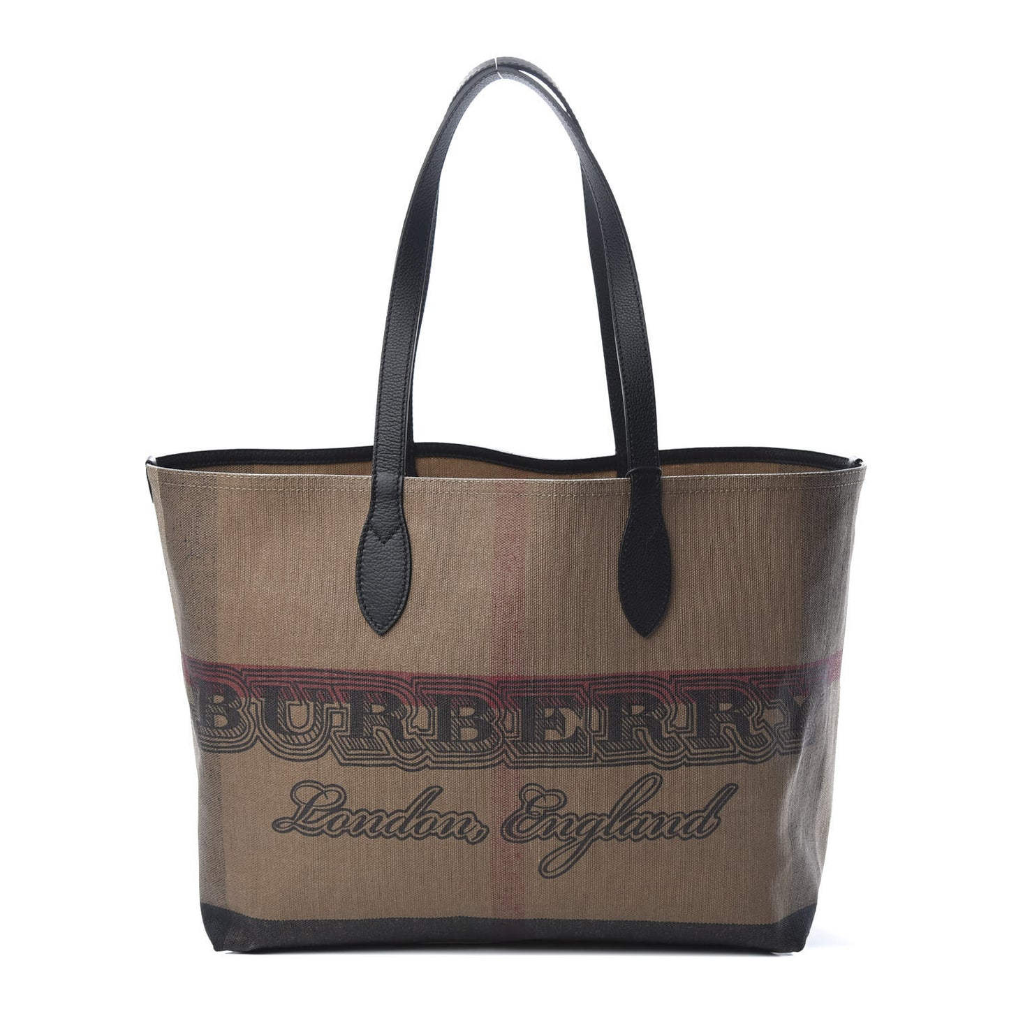 Coated Canvas Mega Check Medium Doodle Tote Black