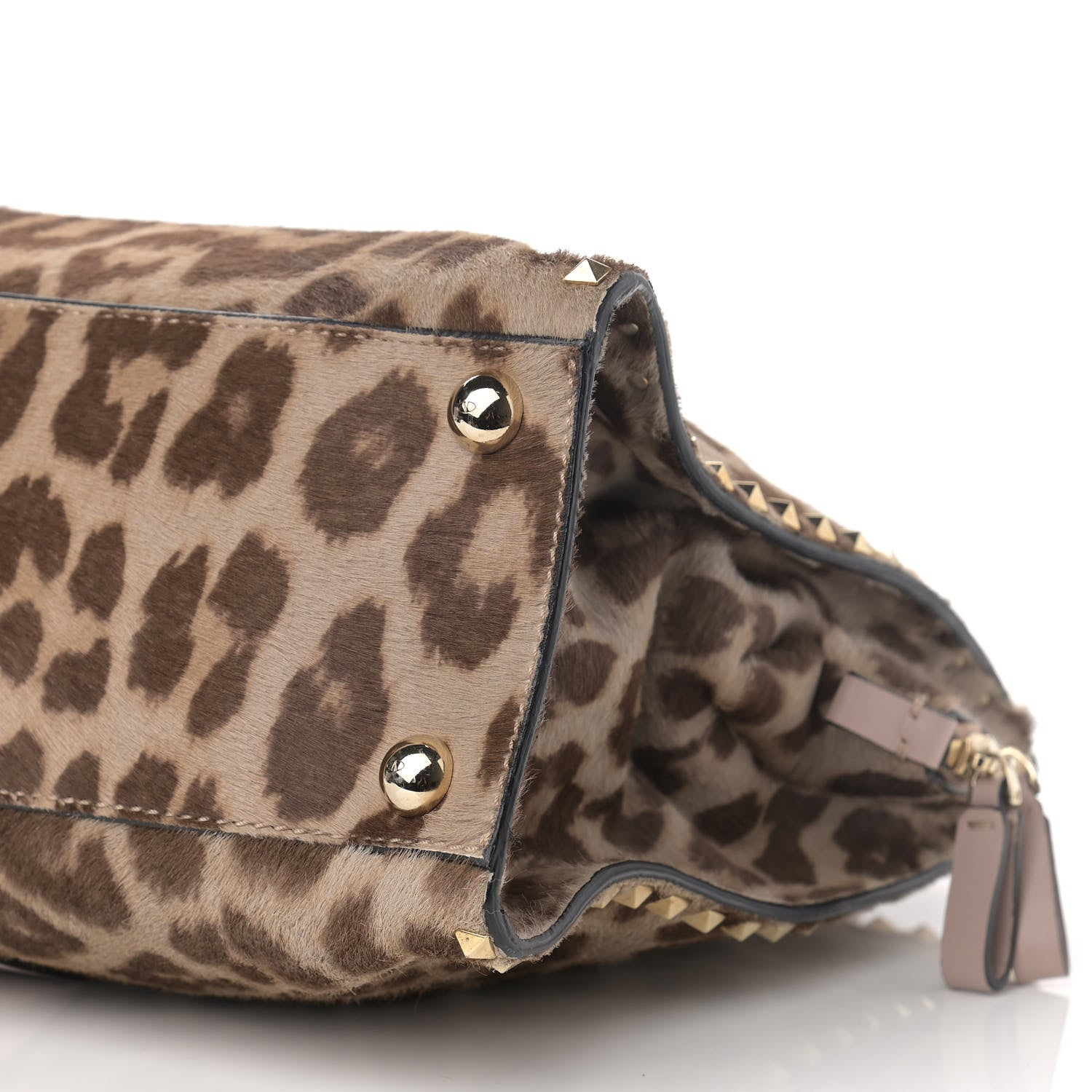 Valentino Garavani Calf Hair Animal Rockstud Satchel Leopard 9 of 14