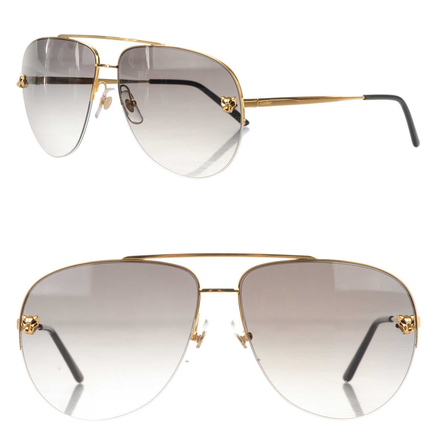 Cartier Panthere De Aviator Sunglasses Black 1 of 4
