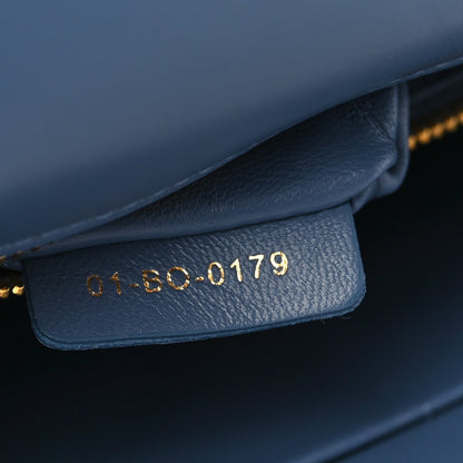 Christian Dior Grained Calfskin Embossed 30 Montaigne Chain Flap Bag Blue 7 of 11