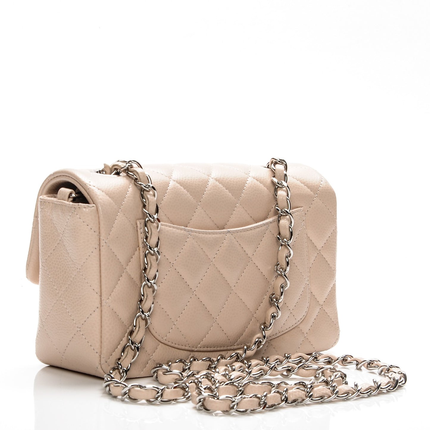 Caviar Quilted Mini Rectangular Flap Light Pink