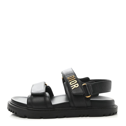 Christian Dior Lambskin Dioract Sandals 35.5 Black 1 of 9