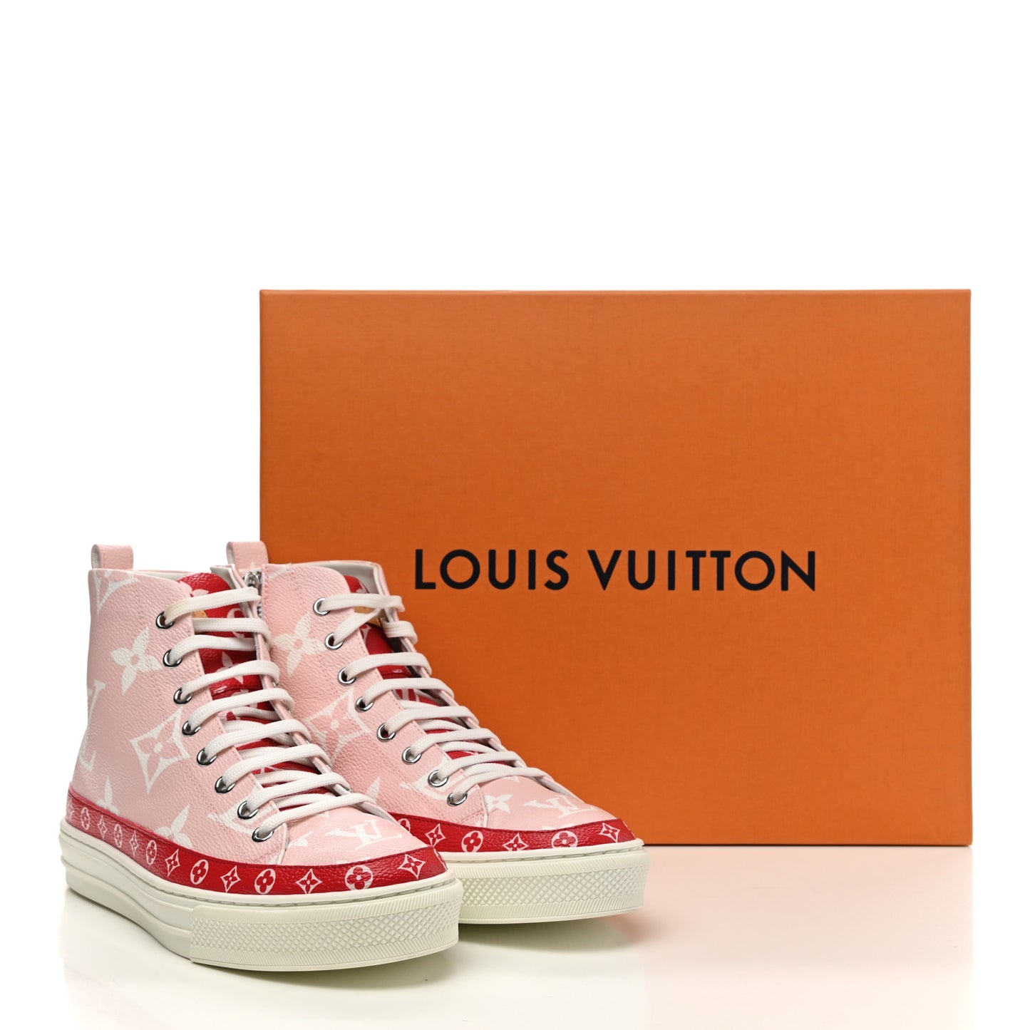 Monogram Giant Stellar Sneaker Boots 38.5 Rose Rouge