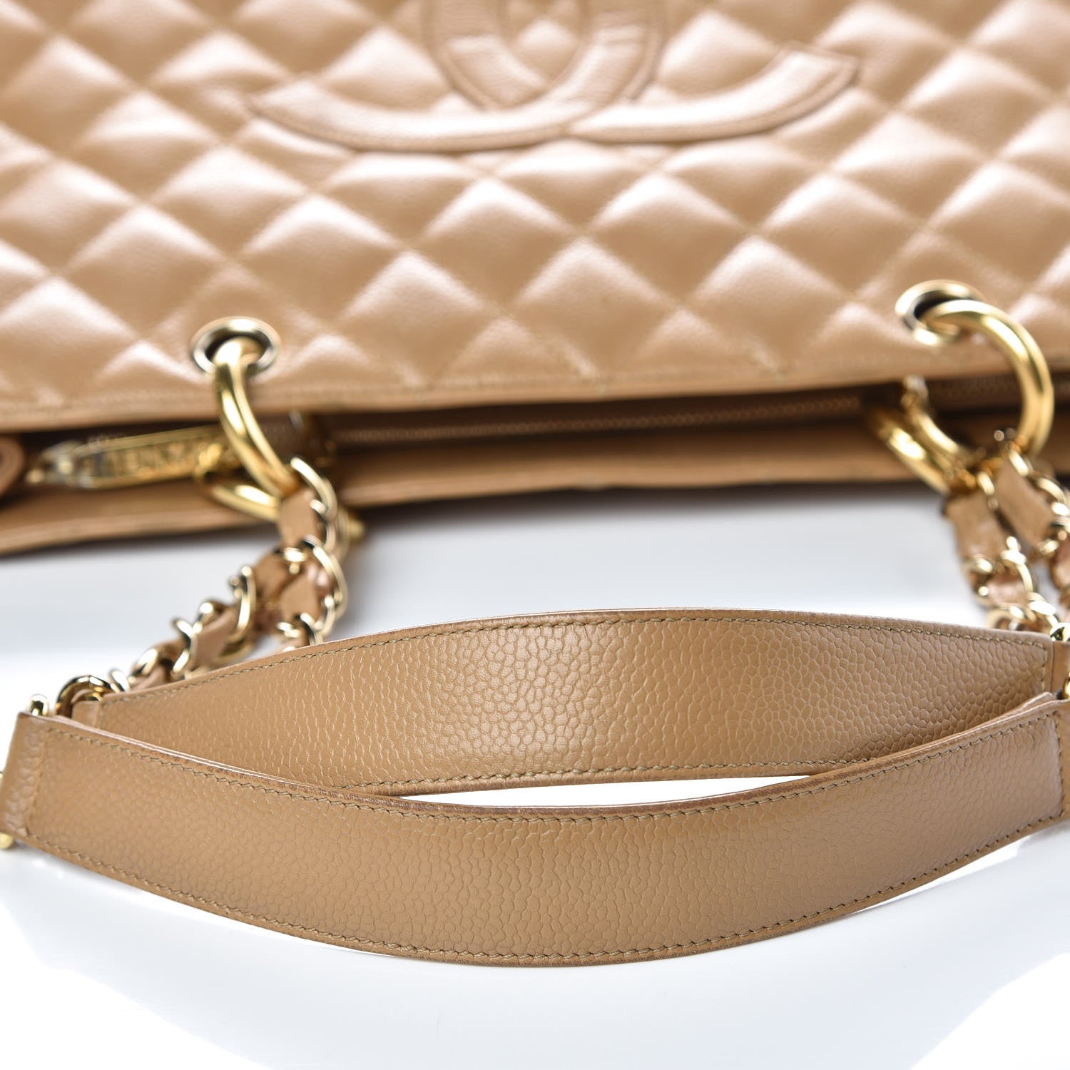 Chanel Caviar Quilted Grand Shopping Tote GST Beige 13 of 21