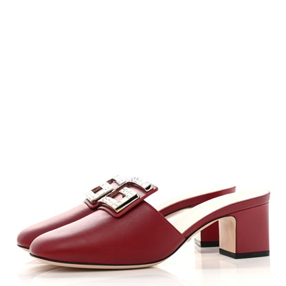 Gucci Malaga Kid Crystal Square G Madelyn Mules 37.5 Romantic Cerise 3 of 9