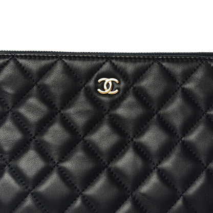 Chanel Lambskin Quilted Medium Cosmetic Case Navy Blue 8 of 8