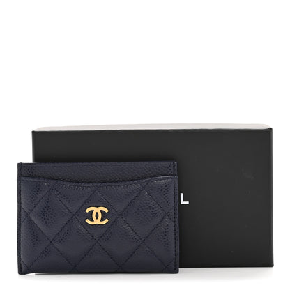 Chanel Caviar Quilted Card Holder Navy 11 of 11